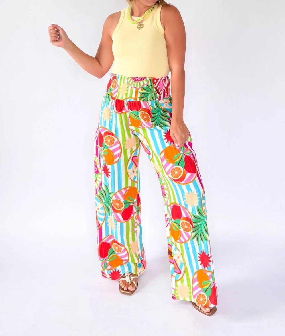 NEW KARLIE island fruit gauze smock pant in multi